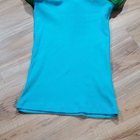 🔹️NWT Free People Green & Turquoise Silk & Sequin Sleeveless Top Size 2 - Picture 10 of 14